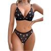 imageSHENHE Womens 2 Piece Mesh Lingerie Sheer Floral Wireless Bralette and Thong Underwear SetBlack