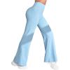imageSHENHE Womens Flare Leggings High Waisted Tummy Control Bell Bottom Yoga Workout Stretch PantsLight Blue