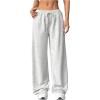 imageSHENHE Womens Low Rise Loose Sweatpants Y2k Elastic Waist Wide Leg Lounge Sweat PantsLight Grey