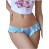 imageSHENHE Womens Satin Bikini Panty Tanga Ruffle Trim Bow Low Rise Underwear BriefBlue
