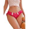 imageSHENHE Womens Satin Bikini Panty Tanga Ruffle Trim Bow Low Rise Underwear BriefHot Pink