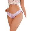 imageSHENHE Womens Satin Bikini Panty Tanga Ruffle Trim Bow Low Rise Underwear BriefMauve Purple