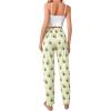 imageSHENHE Womens 2 Piece Cute Cartoon Print Sleeveless Cami Top and Pants Sleeveless Pajama SetsAvocado Green White