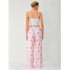 imageSHENHE Womens 2 Piece Cute Cartoon Print Sleeveless Cami Top and Pants Sleeveless Pajama SetsCherry White Pink
