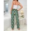 imageSHENHE Womens 2 Piece Cute Cartoon Print Sleeveless Cami Top and Pants Sleeveless Pajama SetsFruit Green White