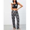 imageSHENHE Womens 2 Piece Cute Cartoon Print Sleeveless Cami Top and Pants Sleeveless Pajama SetsSkeleton Black