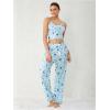 imageSHENHE Womens 2 Piece Cute Cartoon Print Sleeveless Cami Top and Pants Sleeveless Pajama SetsStar Moon Blue