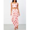 imageSHENHE Womens 2 Piece Cute Cartoon Print Sleeveless Cami Top and Pants Sleeveless Pajama SetsStrawberry Pink
