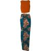 imageSHENHE Womens 2 Piece Outfits Boho Skirt Sets Tie Back Cropped Tank Top and Slit Maxi SkirtBrown