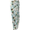 imageSHENHE Womens 2 Piece Outfits Boho Skirt Sets Tie Back Cropped Tank Top and Slit Maxi SkirtGreen and White
