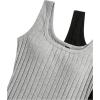 imageSHENHE Womens 2Pcs Basic Solid Ribbed Tank Dress Scoop Neck Sleeveless Bodycon Mini DressBlack and Grey
