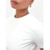 imageSHENHE Womens Crew Neck Short Sleeve Basic Tee Fitted Plain Cropped Tshirt Summer TopWhite