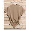 imageSHENHE Womens Crew Neck Short Sleeve T Shirt Summer Casual Basic Tee TopsMocha Brown
