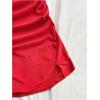imageSHENHE Womens Halter Neck 3D Flower Rosette Dress Keyhole Ruched Bodycon Slit Mini DressRed