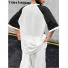 imageSHENHE Womens Oversized Football Jersey Top Y2K 90s Number Print Crewneck Short Sleeve Loose Mesh ShirtBlack