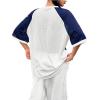 imageSHENHE Womens Oversized Football Jersey Top Y2K 90s Number Print Crewneck Short Sleeve Loose Mesh ShirtWhite