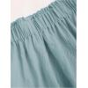 imageSHENHE Womens Summer 2 Piece Outfits Smocked Knot Crop Tube Top and Wide Leg Paperbag Shorts SetBlue