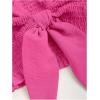 imageSHENHE Womens Summer 2 Piece Outfits Smocked Knot Crop Tube Top and Wide Leg Paperbag Shorts SetHot Pink