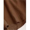 imageSHENHE Womens Summer 2 Piece Outfits Smocked Knot Crop Tube Top and Wide Leg Paperbag Shorts SetMocha Brown