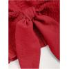 imageSHENHE Womens Summer 2 Piece Outfits Smocked Knot Crop Tube Top and Wide Leg Paperbag Shorts SetRed