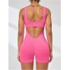 imageSHENHE Womens Workout Unitard Romper Tummy Control Scrunch Butt Athletic Tank Top JumpsuitPink