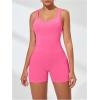 imageSHENHE Womens Workout Unitard Romper Tummy Control Scrunch Butt Athletic Tank Top JumpsuitPink