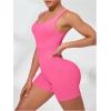 imageSHENHE Womens Workout Unitard Romper Tummy Control Scrunch Butt Athletic Tank Top JumpsuitPink