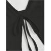 imageSHENHE Womens Y2k 2 Piece Sexy Outfits Backless Halter Crop Top and Ruched Bodycon Mini Skirt SetBlack