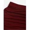 imageSHENHE Womens Y2k 2 Piece Sexy Outfits Backless Halter Crop Top and Ruched Bodycon Mini Skirt SetBurgundy