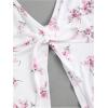 imageSHENHE Womens Y2k 2 Piece Sexy Outfits Backless Halter Crop Top and Ruched Bodycon Mini Skirt SetFloral Pink White
