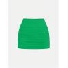imageSHENHE Womens Y2k 2 Piece Sexy Outfits Backless Halter Crop Top and Ruched Bodycon Mini Skirt SetGreen
