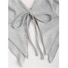 imageSHENHE Womens Y2k 2 Piece Sexy Outfits Backless Halter Crop Top and Ruched Bodycon Mini Skirt SetGrey