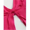 imageSHENHE Womens Y2k 2 Piece Sexy Outfits Backless Halter Crop Top and Ruched Bodycon Mini Skirt SetHot Pink