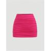 imageSHENHE Womens Y2k 2 Piece Sexy Outfits Backless Halter Crop Top and Ruched Bodycon Mini Skirt SetHot Pink