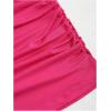 imageSHENHE Womens Y2k 2 Piece Sexy Outfits Backless Halter Crop Top and Ruched Bodycon Mini Skirt SetHot Pink