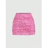 imageSHENHE Womens Y2k 2 Piece Sexy Outfits Backless Halter Crop Top and Ruched Bodycon Mini Skirt SetLeopard Print Pink