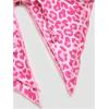 imageSHENHE Womens Y2k 2 Piece Sexy Outfits Backless Halter Crop Top and Ruched Bodycon Mini Skirt SetLeopard Print Pink