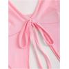 imageSHENHE Womens Y2k 2 Piece Sexy Outfits Backless Halter Crop Top and Ruched Bodycon Mini Skirt SetPink