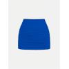 imageSHENHE Womens Y2k 2 Piece Sexy Outfits Backless Halter Crop Top and Ruched Bodycon Mini Skirt SetRoyal Blue