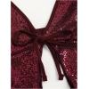 imageSHENHE Womens Y2k 2 Piece Sexy Outfits Backless Halter Crop Top and Ruched Bodycon Mini Skirt SetSequin Burgundy