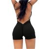 imageSHENHE Womens Lace Trim Scoop Neck Sleeveless Workout Cami Bodysuit Unitard Romper Jumpsuit Open Back Black Large