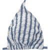 imageSHENHE Womens 2 Piece Striped Halter High Waist Tie Back Textured Sexy Bikini Set with ThongBlue