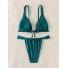 imageSHENHE Womens 2 Piece Swimsuits Triangle Bathing Suit Tie Back Sexy Thong Bikini SetTeal Blue