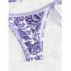 imageSHENHE Womens 3 Piece Bathing Suit Floral Halter Tie Back Thong Bikini Set with Sarong Cover UpsPurple