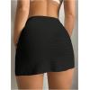 imageSHENHE Womens Bikini Cover Up Skirt Ruched Drawstring Bodycon Beach Mini Skirt CoverupsBlack