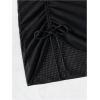 imageSHENHE Womens Bikini Cover Up Skirt Ruched Drawstring Bodycon Beach Mini Skirt CoverupsBlack