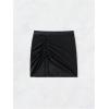 imageSHENHE Womens Bikini Cover Up Skirt Ruched Drawstring Bodycon Beach Mini Skirt CoverupsBlack