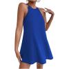 imageSHENHE Womens Casual Sleeveless Halter Neck Flared A Line Tunic Cami Mini DressesRoyal Blue