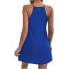 imageSHENHE Womens Casual Sleeveless Halter Neck Flared A Line Tunic Cami Mini DressesRoyal Blue