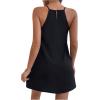 imageSHENHE Womens Casual Sleeveless Halter Neck Flared A Line Tunic Cami Mini DressesSolid Black